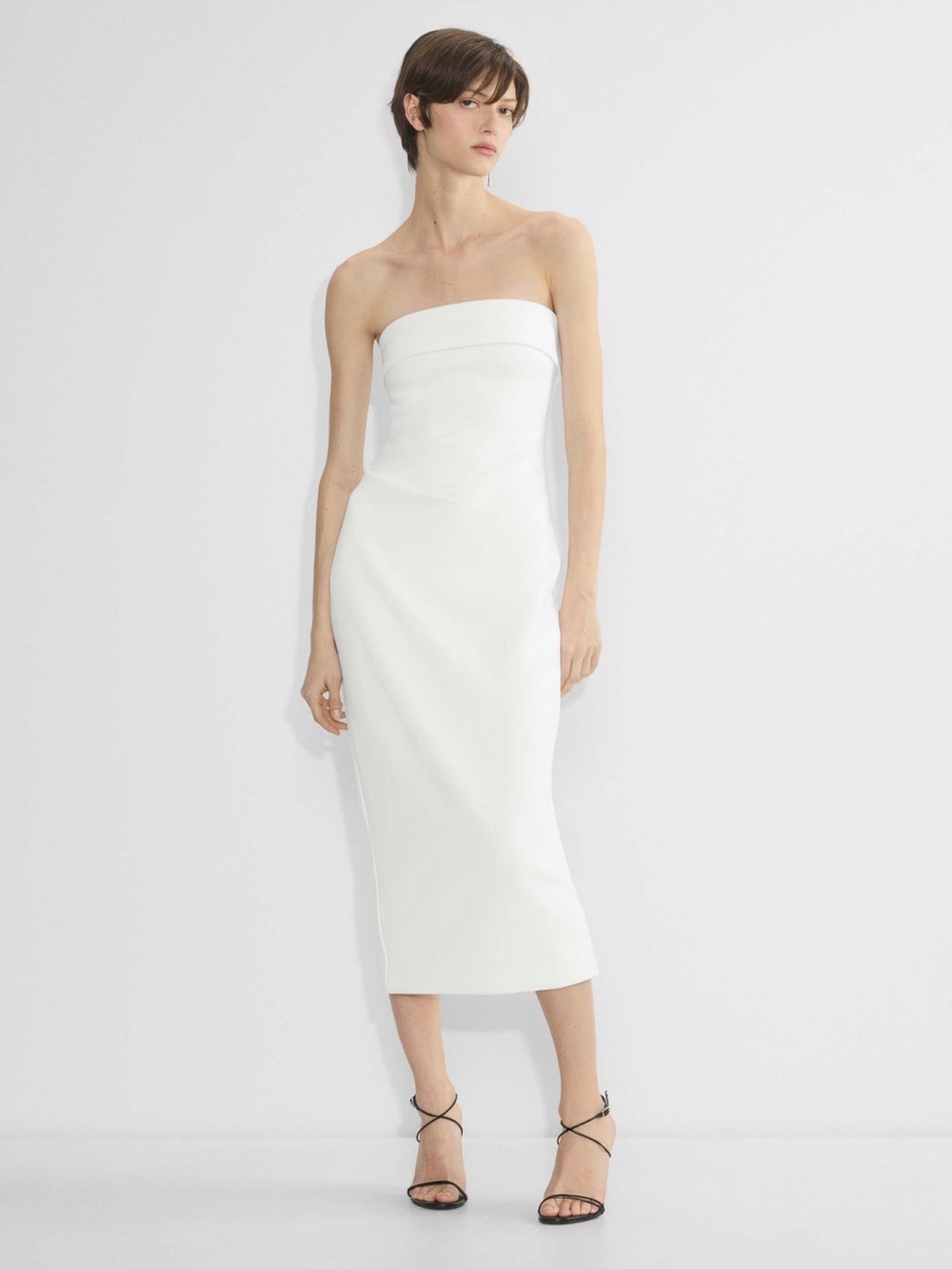 Strapless White Midi Dress - Aritzia Eye Catcher Midi dress
